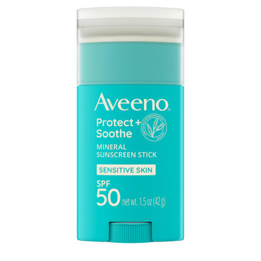 Aveeno Protect + Soothe Mineral Sunscreen Stick for Sensitive Skin SPF50, 1.5oz/42g